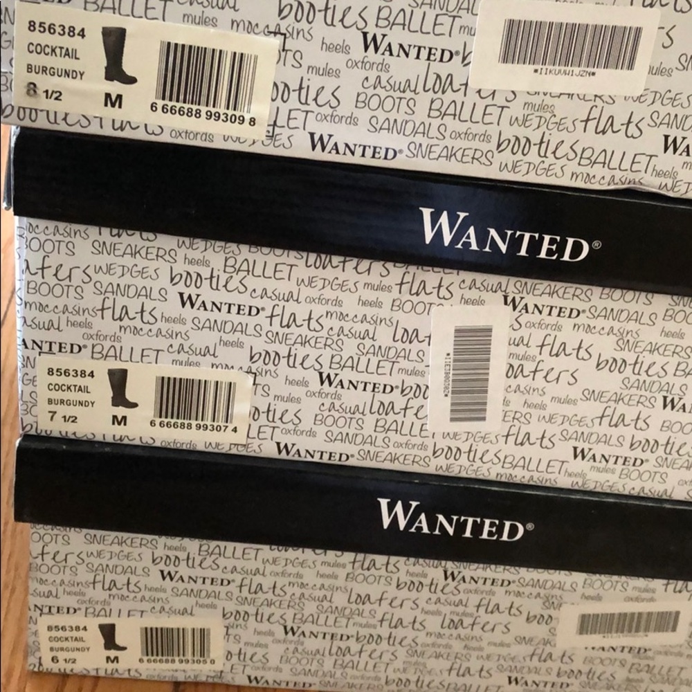 Wanted Brand Cocktail Burgundy 6, 7 1/2 or 8 1/2
